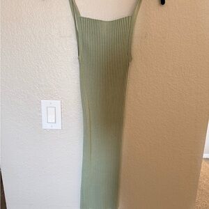 Giu Giu Chic Olive Ribbed Midi Dress